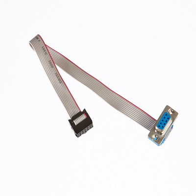 IDC D Sub to 10 Pin Socket Flat Grey Ribbon Cable